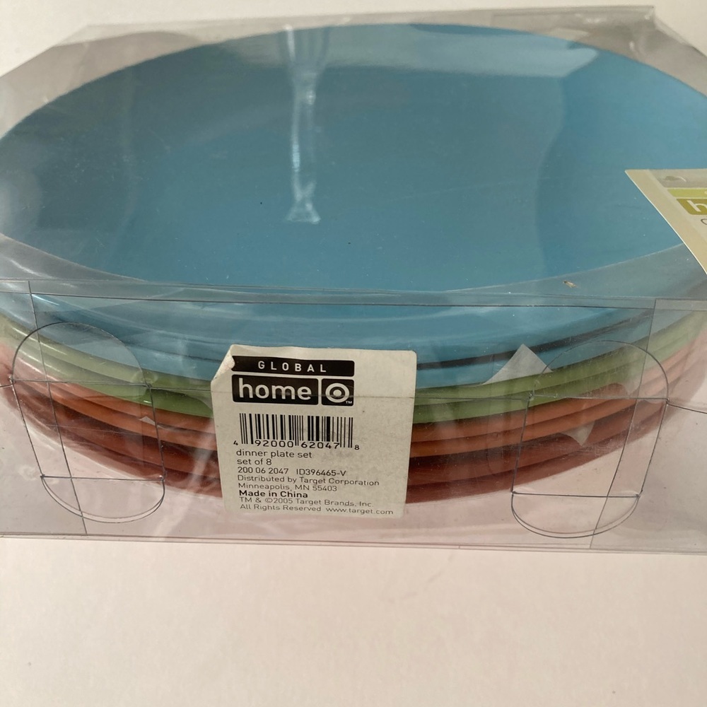 Multi Color Dinner Plates Set Of 8 Vintage - Picture 2 of 3